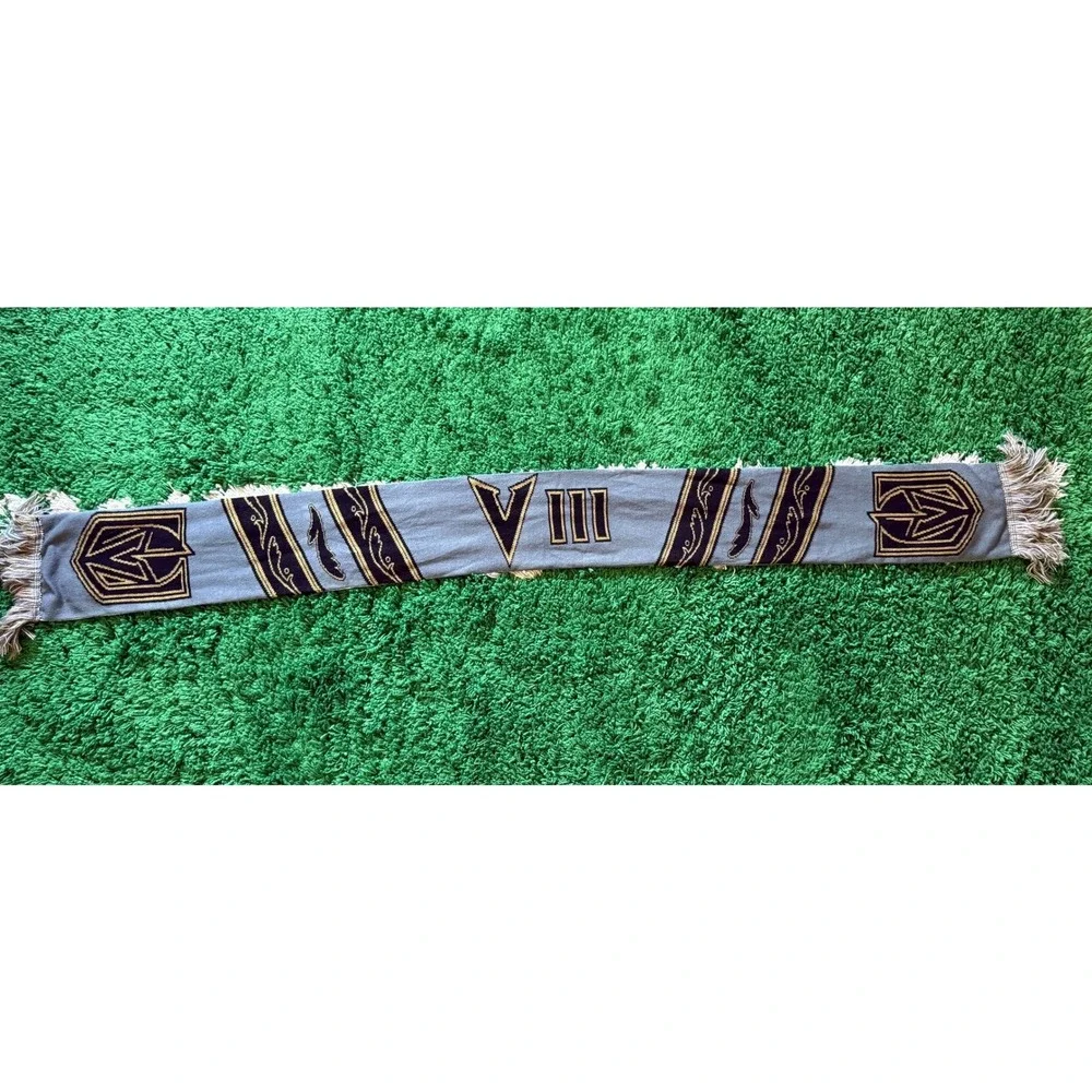 Vegas Golden Knights Scarf Unisex OS White Excellent NHL Hockey‎ Knit Fringe